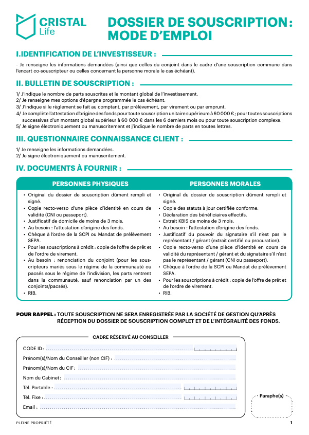 Bulletin de souscription
